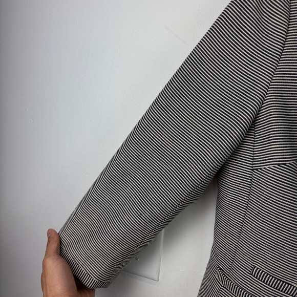 Talbots The Jackie Textured Stripe Collarless Blazer Jacket Neutra - Picture 3 of 8